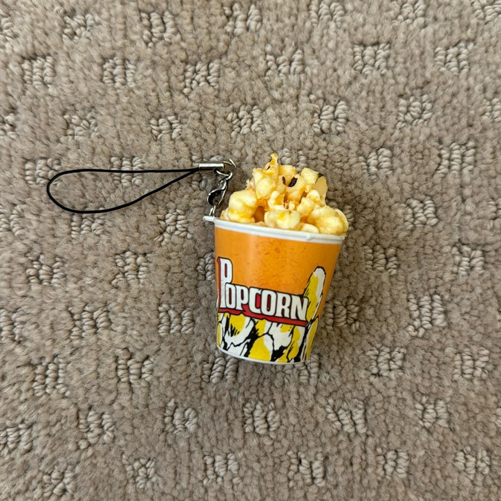 Popcorn fake food keychain